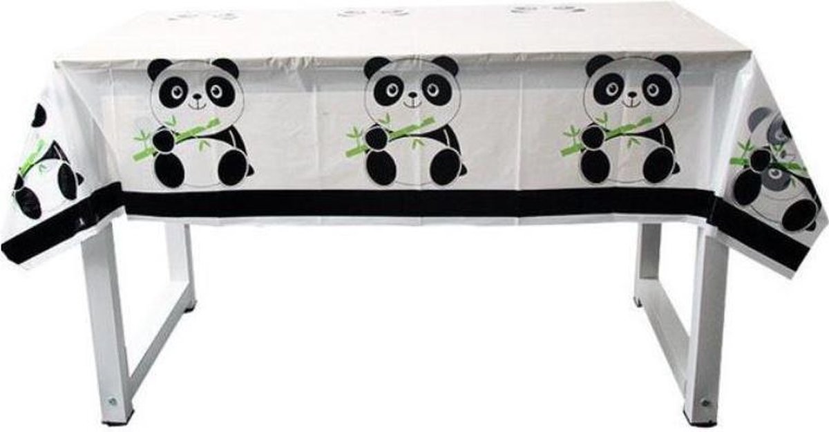 Plastic tafelkleed panda 108 x 180 cm
