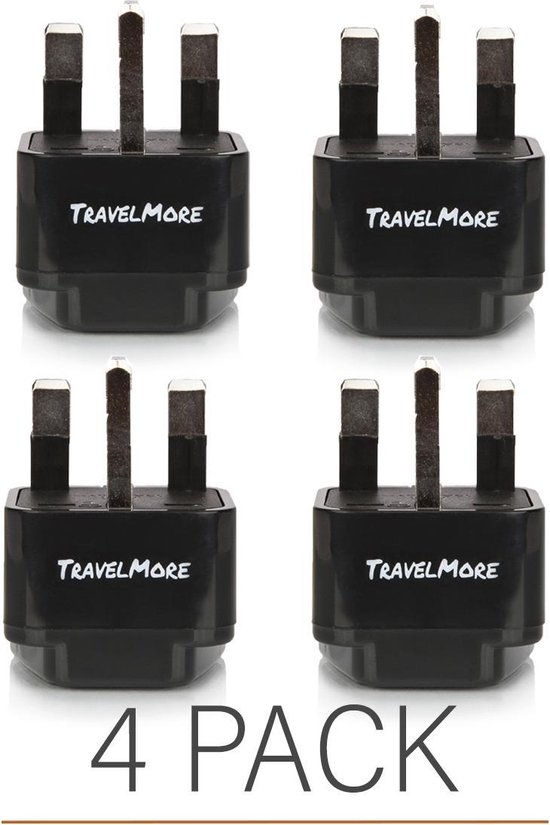 TravelMore Reisstekker Type G - Set 4 stuks - Engeland - UK - Verenigd  Koninkrijk -... | bol.com