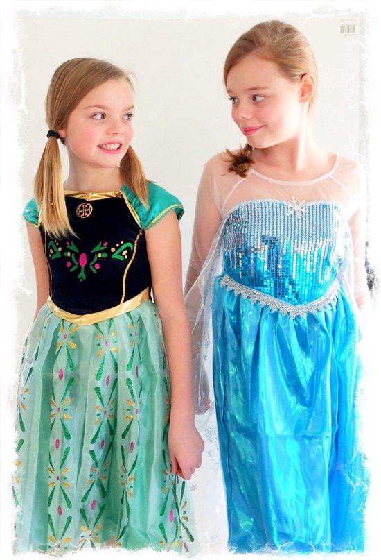 Frozen Elsa jurk prinsessen jurk 140 - 146 (9 - 10 jaar) verkleed kleding |  bol.com