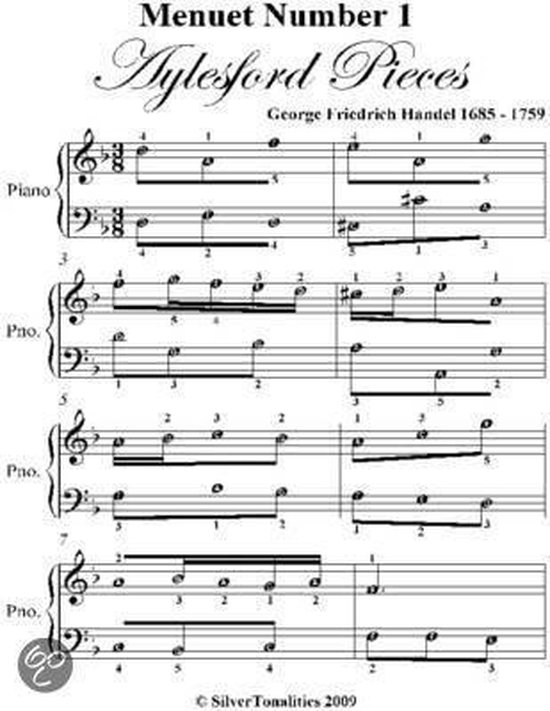 Menuet 1 Aylesford Pieces Easy Piano Sheet Music (ebook),