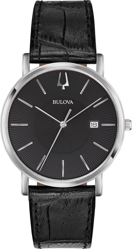 Bulova Dress 96B283 Horloge - Leer - Zwart - Ø 37 mm