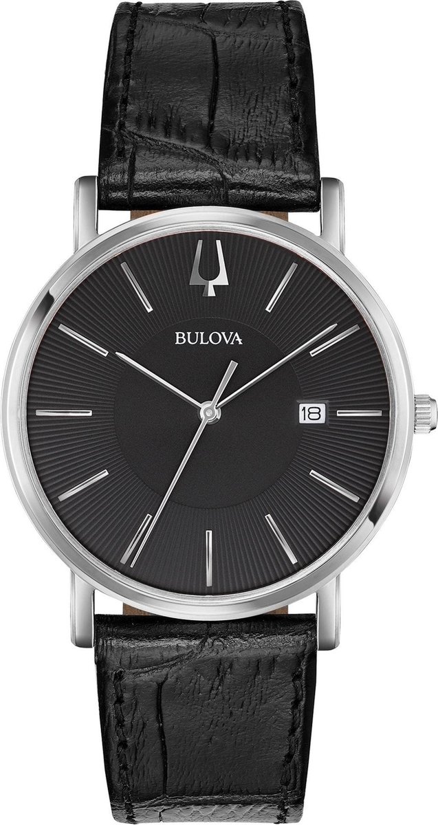 Bulova Dress 96B283 Horloge - Leer - Zwart - Ø 37 mm