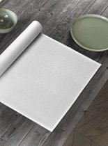 De Witte Lietaer Puntos Set Chemin de table 150 x 50 cm / 2 serviettes - coton damassé / blanc cassé