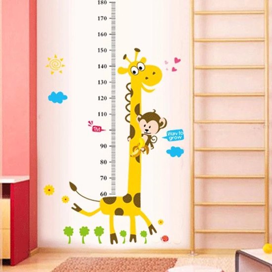 Luiheid kathedraal Blauwdruk Muursticker Giraffe | Lengtemeter - kinderen opmeten met meetlat - Lengte  meter |... | bol.com