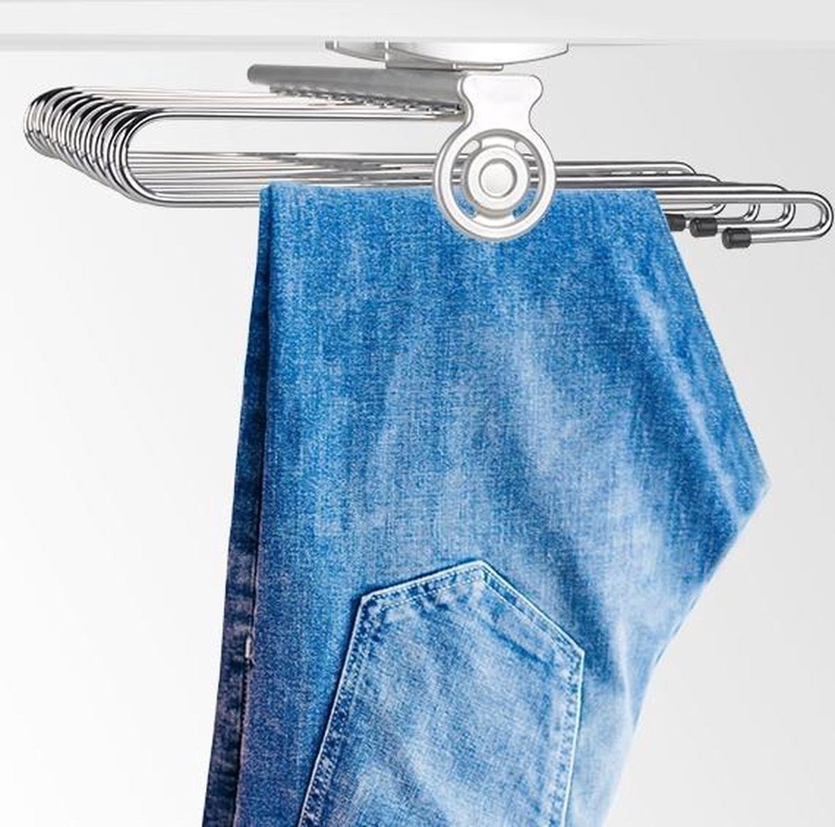 Uittrekbaar pantalonrek zwart voor 11 pantalons - voor kledingkast