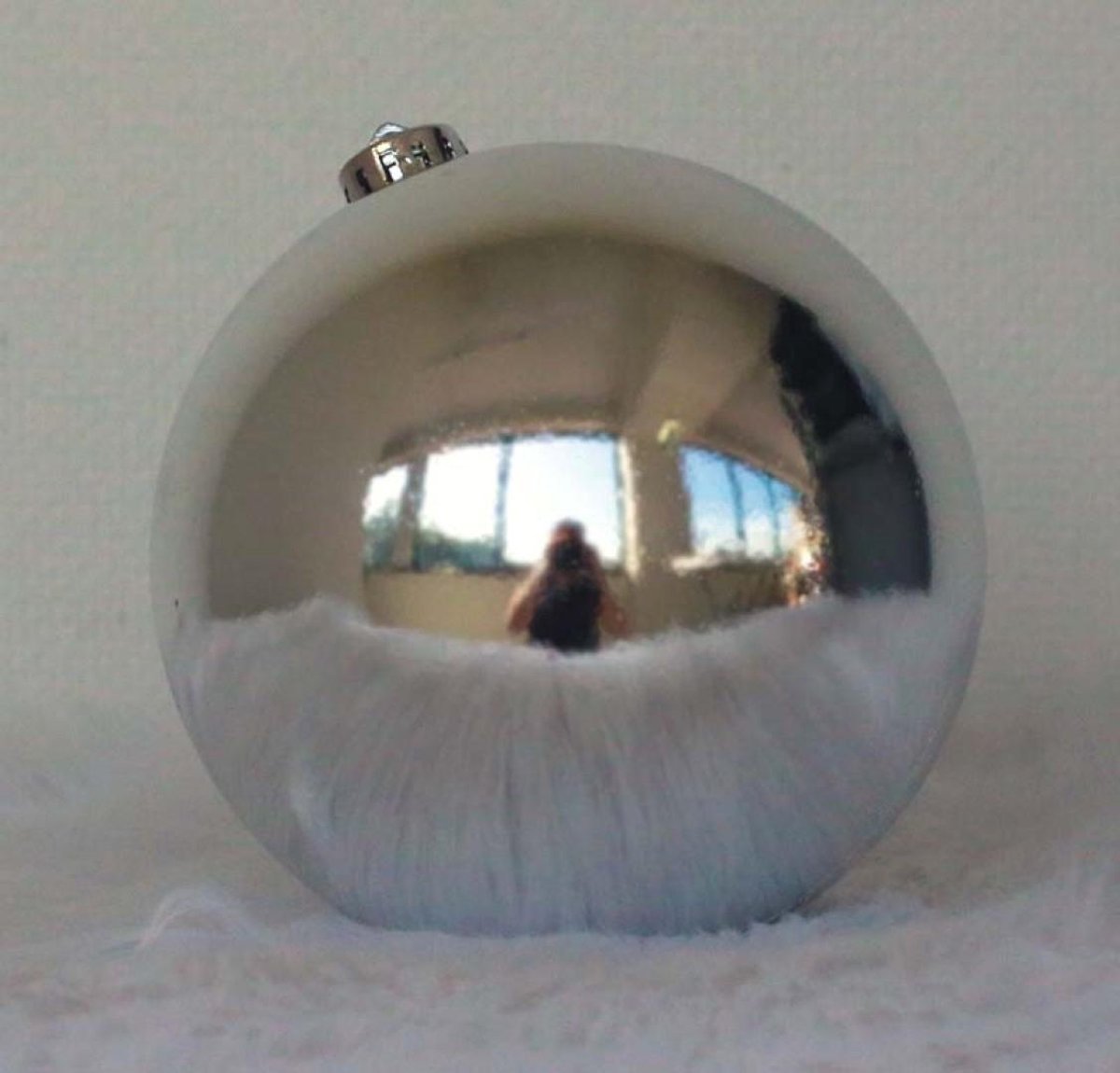 5 stuks 1 Onbreekbare kerstbal diameter 15 cm zilver glanzend
