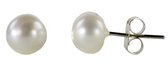 Zoetwater parel oorbellen Mea - oorknoppen - echte parels - sterling zilver (925) - wit