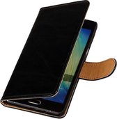 Zwart pu leder bookcase case Telefoonhoesje voor de Huawei Ascend Y530