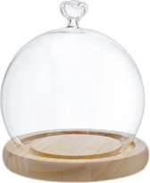 Cosy & Trendy Stolp - Glas Met Basis Hout - Ø 9.5 cm x 16.5 cm