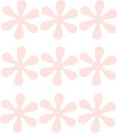 Zalm roze bloemetjes muurstickers - 9 stuks - 6x6cm - LM Baby Art babykamer/ kinderkamer muurstickers