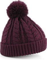 Beechfield Cable Knit Snowstar Beanie Burgundy