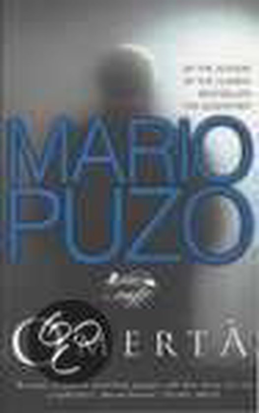 Livre 'Omertà' de Mario Puzo. La couverture montre le nom de l'auteur et le titre en lettres bleues sur un fond flou.