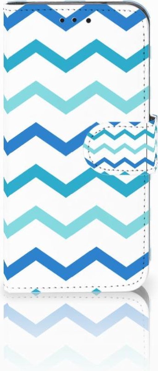 Samsung Galaxy S10e Telefoon Hoesje Zigzag Blauw