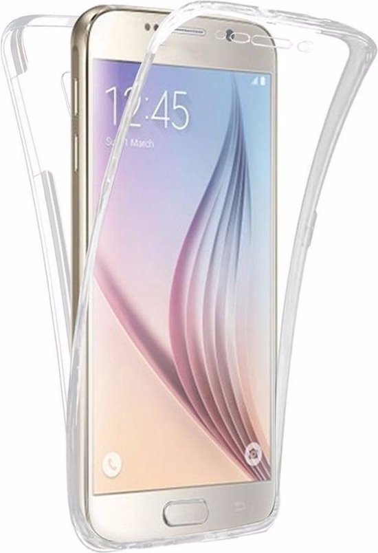 Samsung Galaxy S7 Edge Case - Transparant Siliconen - Voor- en Achterkant - 360 Bescherming - Screen protector hoesje - (0.4mm)