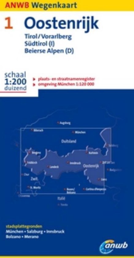 Cover van het boek 'ANWB Wegenkaart Oostenrijk 1 / 1: 200 duizend' van  ANWB