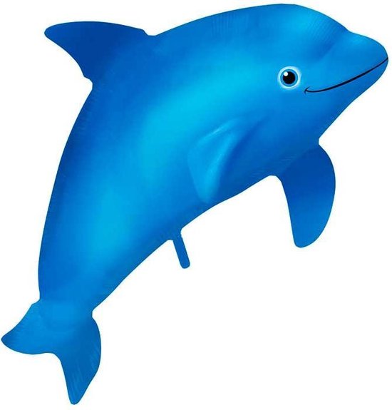 Folieballon Dolfijn Blauw - 99x70cm