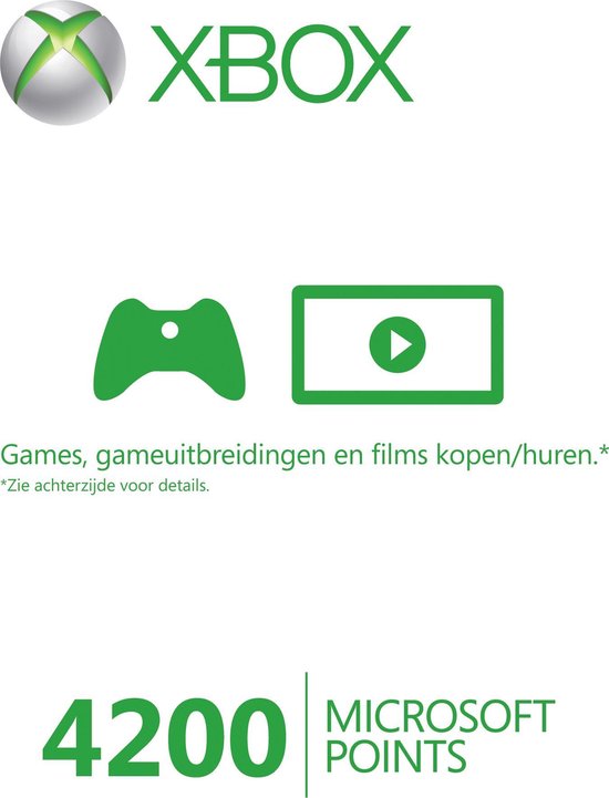 Microsoft Xbox Live 4200 Microsoft Punten Xbox 360 | bol.com