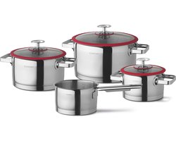 Cuisinox 4-delige kookpannenset rood