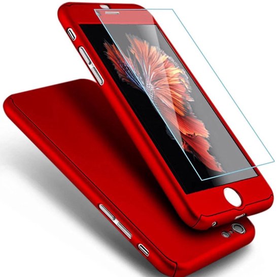Besnoeiing Puur Recyclen Rode full cover case, 360 graden hoesje - iPhone 6 / 6S | bol.com