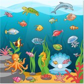Graphic Message - Schilderij op Canvas - Onderwaterwereld - Kinderkamer - Kind - Dolfijn - Vissen