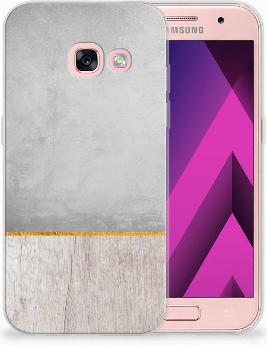 Samsung Galaxy A3 2017 Bumper Hoesje Wood Concrete