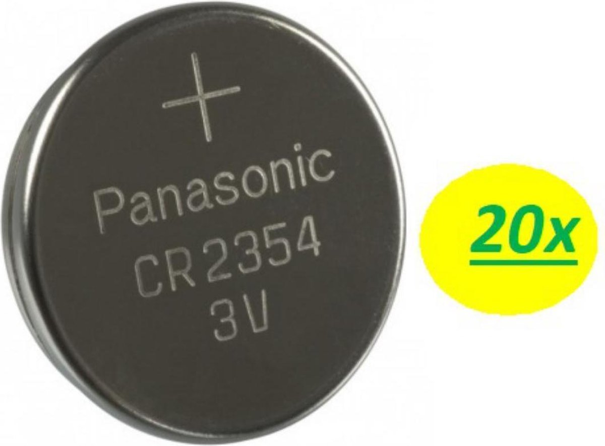 20x Panasonic CR2354 3Volt Lithium knoopcel batterij voor o.a. Polar CS600X, CS500 en CS400