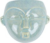 Pt, (Present Time) Mask Round - Wand bloempot - Keramiek - 18,1 x 7,8 x 14,5 cm - Groen
