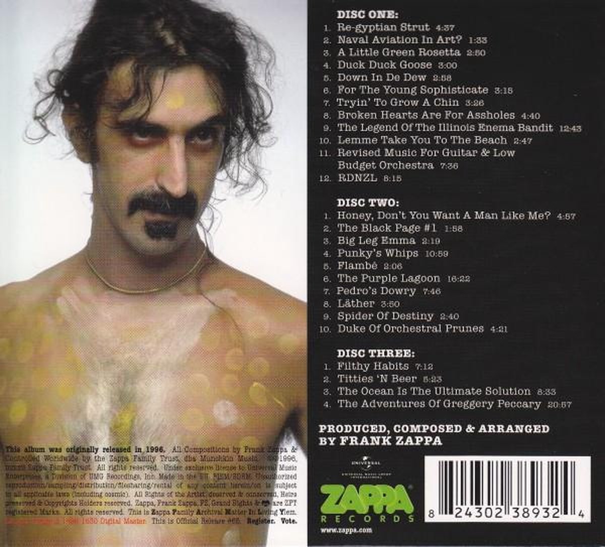 Frank Zappa Lather, Frank Zappa CD (album) Muziek