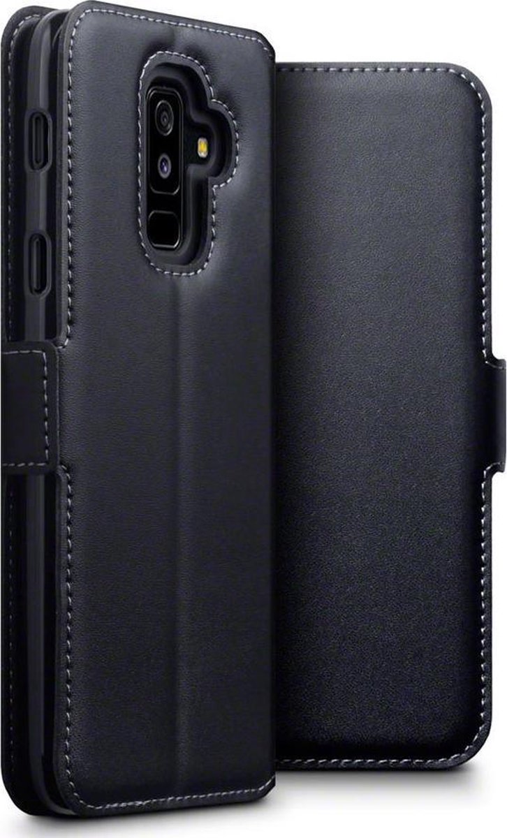 Samsung Galaxy A6+ 2018 hoesje - CaseBoutique - Zwart - Leer