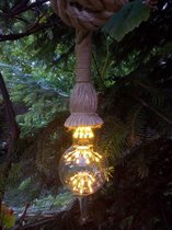 Touwlamp van 1 meter met zwarte plafondplaat inclusief een sierlijke retro ledlamp.