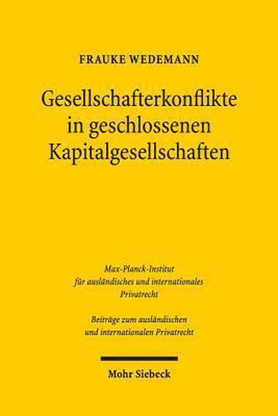 Gesellschafterkonflikte in geschlossenen Kapitalgesellschaft ... - cover