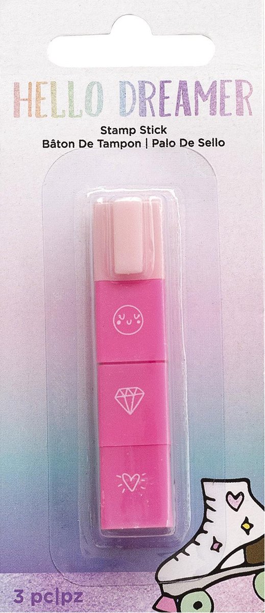 American Crafts - Hello Dreamer Stamp Stick - Pink (3 stuks)