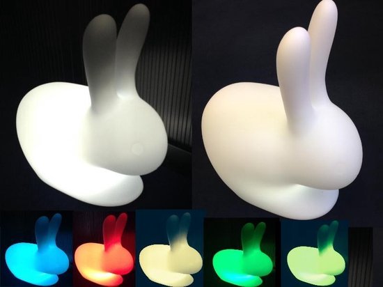 Nachtlamp kinderkamer lamp Konijn LED 16 kleuren RGB wit oplaadbaar 45 cm |  bol.com