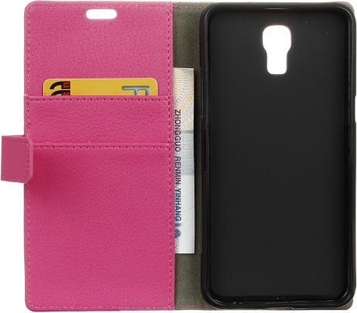 Litchi cover wallet case hoesje Geschikt voor: LG X screen roze