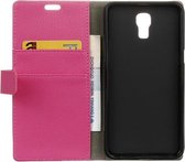 Litchi cover wallet case hoesje LG X screen roze