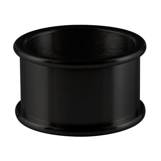 Quiges Stapelring Ring - Basisring  - Dames - RVS zwart - Maat 19.5 - Hoogte 10mm