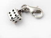 Zilveren Dobbelsteen armband bedel