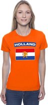 T-shirt met Hollandse vlag oranje dames XS