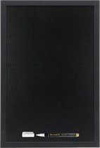 Zwart krijtbord met zwarte rand 40 x 60 cm inclusief stift