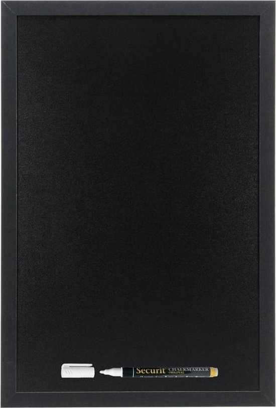 Einde ernstig Kenmerkend Zwart krijtbord met zwarte rand 40 x 60 cm inclusief stift | bol.com