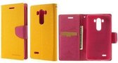 LG G3 Mercury Diary case cover hoesje geel/roze