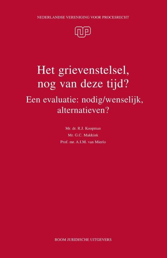 NVvP-reeks 31 - Het grievenstelsel, nog van deze tijd? - cover