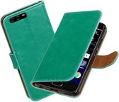 BestCases.nl Groen Pull-Up PU booktype wallet cover hoesje Huawei P10