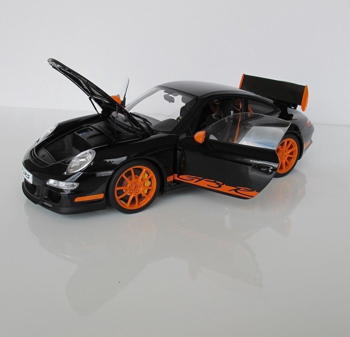 AUTOart 1:12 Porsche 911  997  GT3 RS Noire Avec Des Bandes Orange 12116