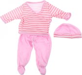 Johntoy Baby Poppenkleren Streep Roze
