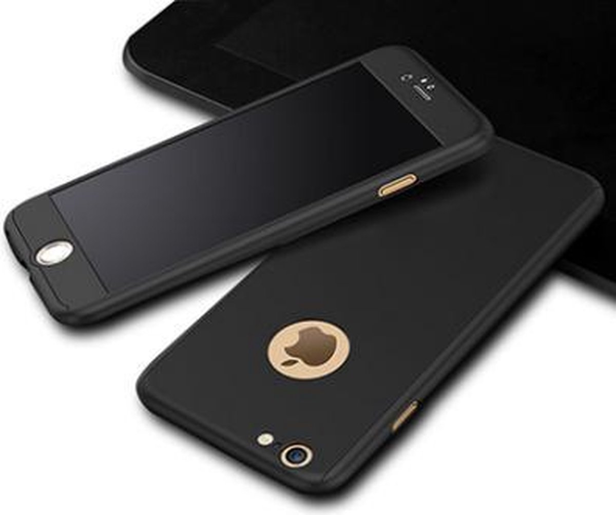 Telefoonhoesje| Telefooncase| Tempered glass voor iPhone 7+ zwart - 360 case