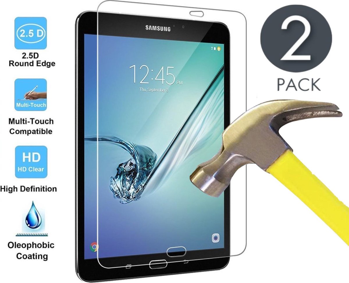 Screenprotector geschikt voor Samsung Tab S3 9.7 inch - Screen Protector Glas - 2 Stuks