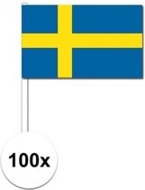 100x drapeaux drapeau suédois 12 x 24 cm