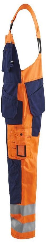 Blåkläder 2603-1860 Braces Pants High Vis Orange / Navy blue taille 62