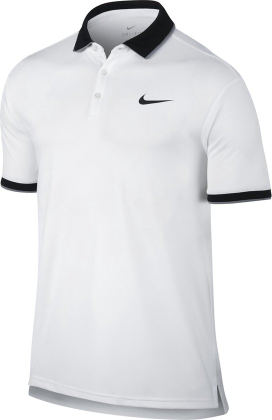 Nike Court Dry Tennis Polo Heren Sportpolo - Maat L - Mannen - wit/zwart |  bol.com